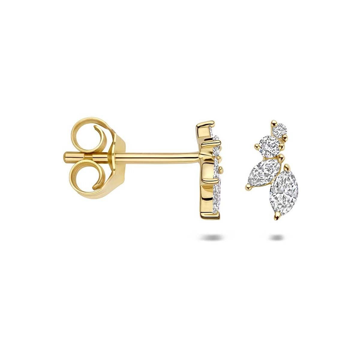 14k Geelgouden oorknoppen met lab grown diamant