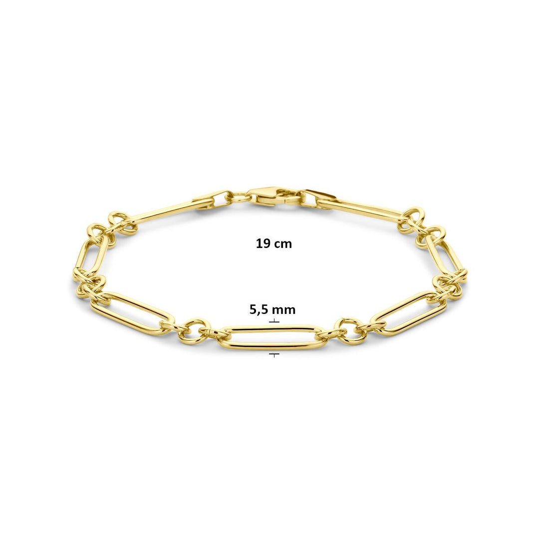 14k Geelgouden ankerarmband met 925 zilveren kern