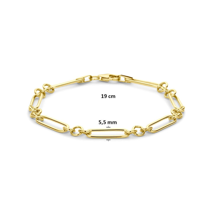 14k Geelgouden ankerarmband met 925 zilveren kern