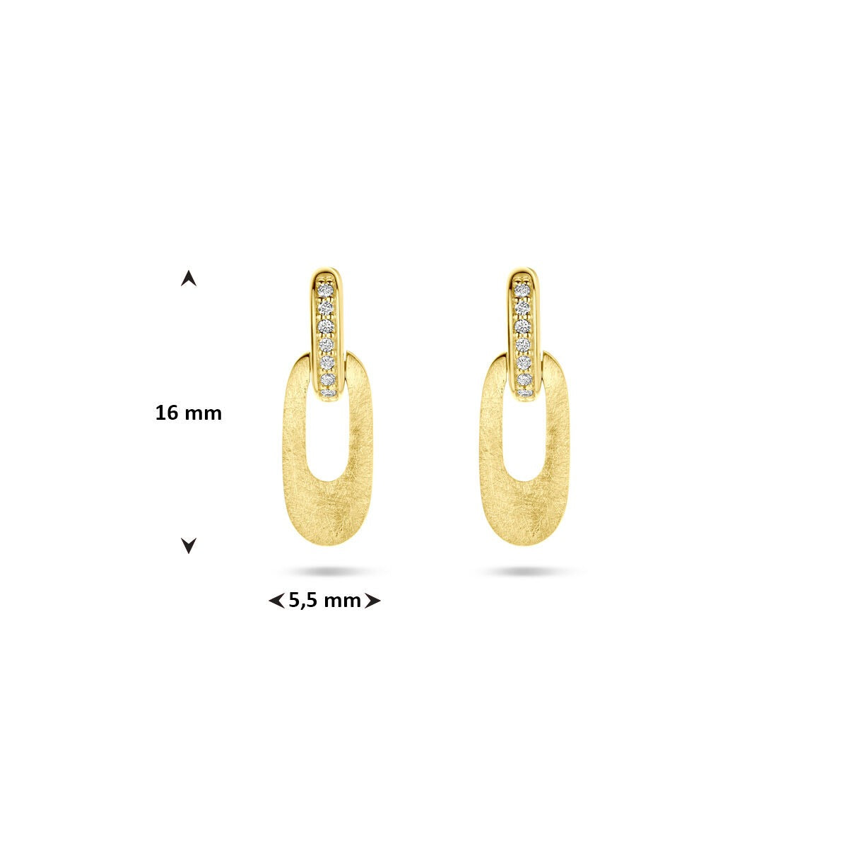 boucles d'oreilles en or jaune 14k avec diamant taillé en brillant 0.04ct
