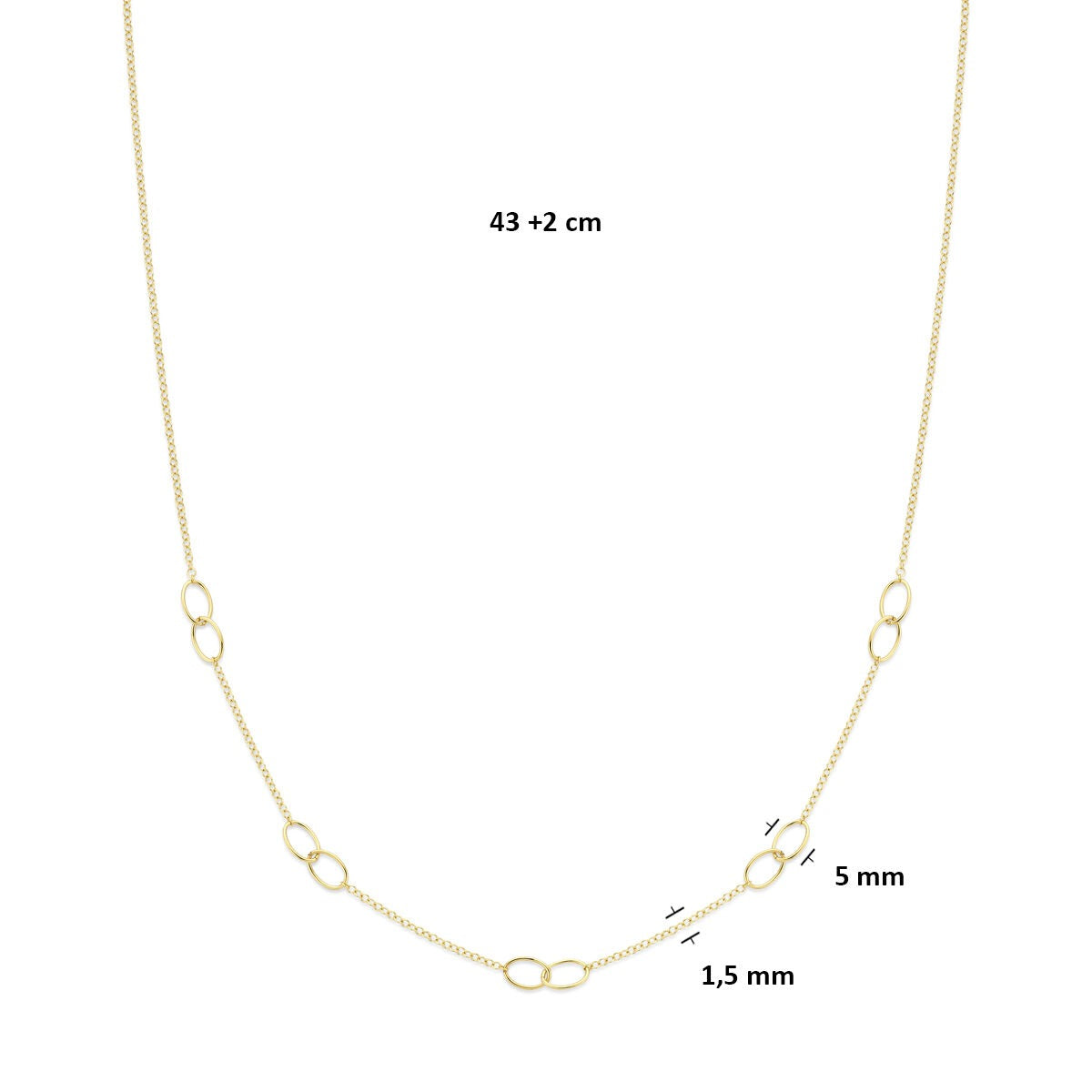 Collier en or jaune à mailles ovales