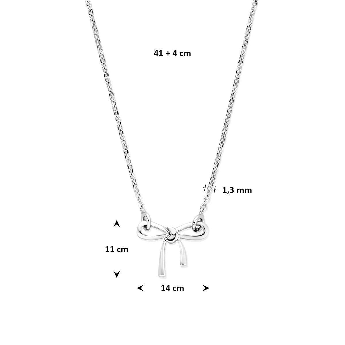 Collier en argent avec pendentif nœud – rhodié argent 925