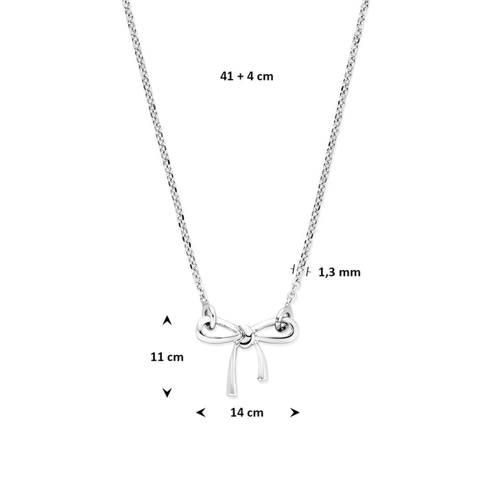 Zilveren ketting met strik hanger – gerhodineerd 925 zilver
