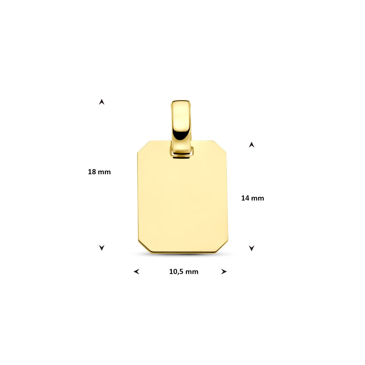 pendentif rectangulaire plaqué or 9k