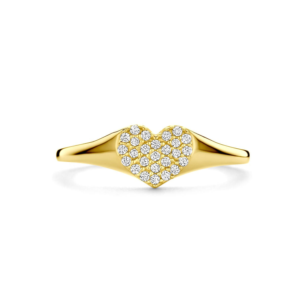 bague en or 14k avec cœur en zircone – 6 mm