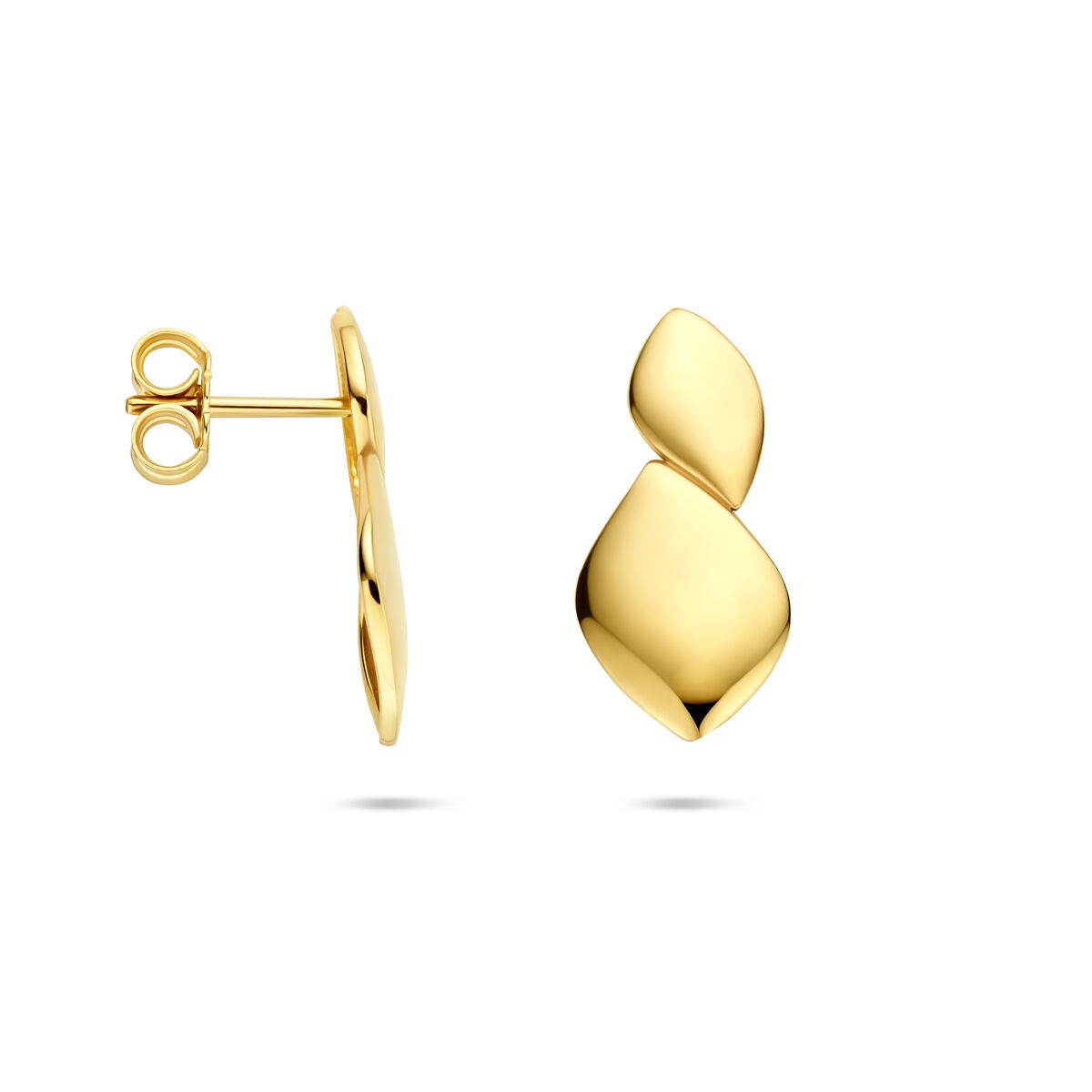 Puces d'oreilles en or 14k design allongé