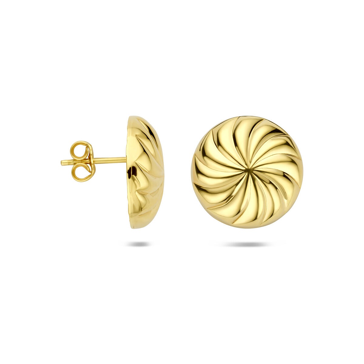 Puces d'oreilles en argent plaqué or - design ludique avec une touche dorée
