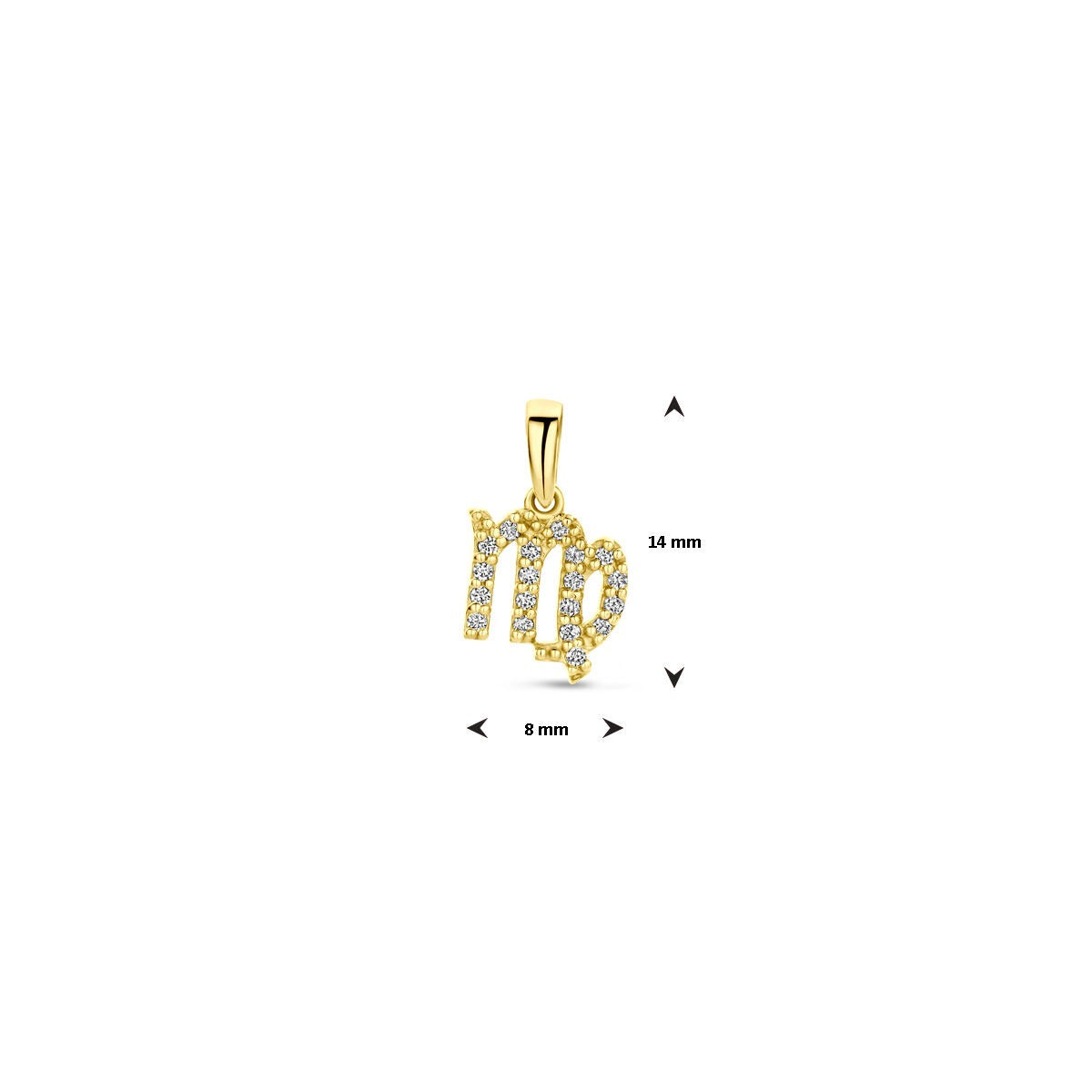 pendentif en or jaune avec diamant du signe astrologique