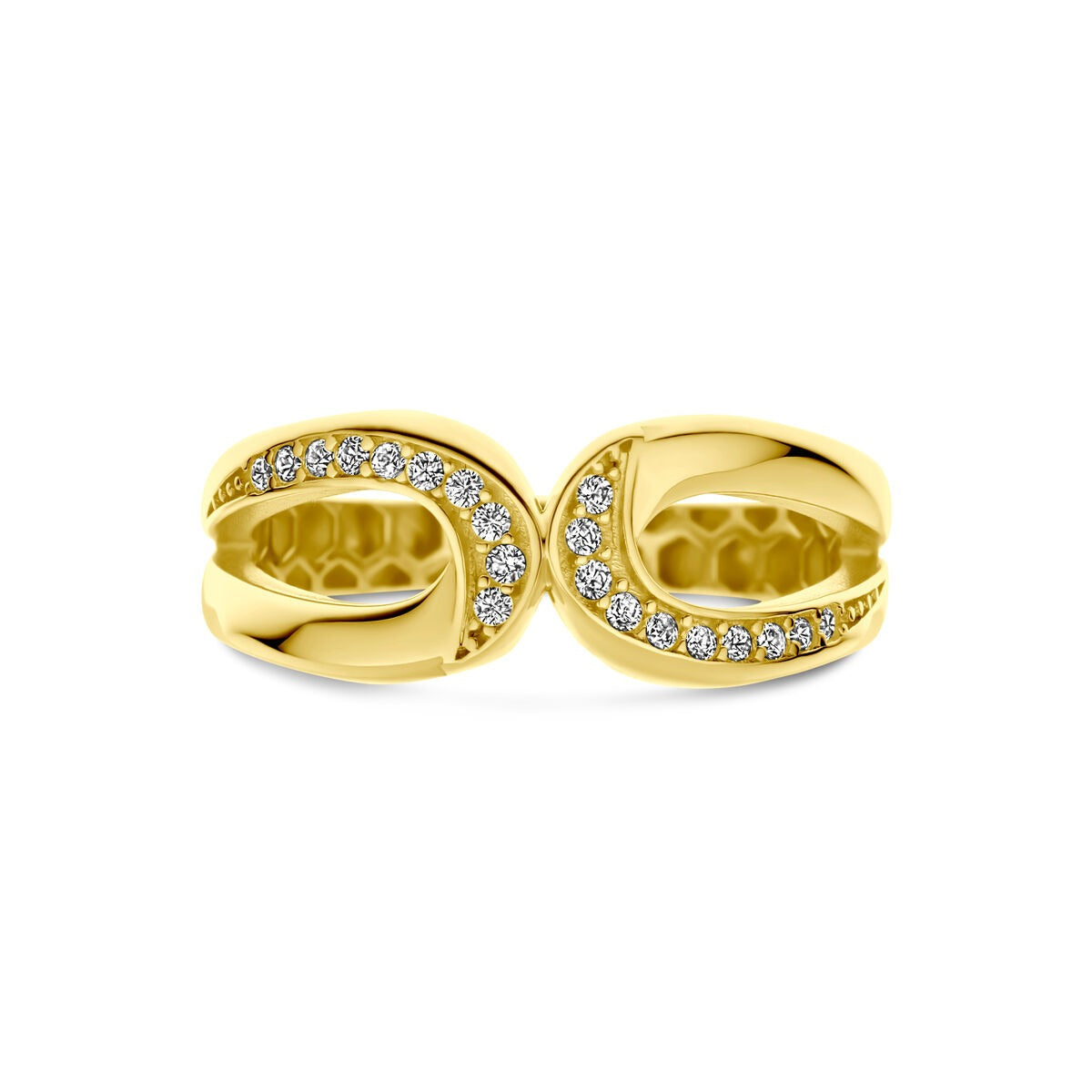 Bague en or jaune 9k avec zircone