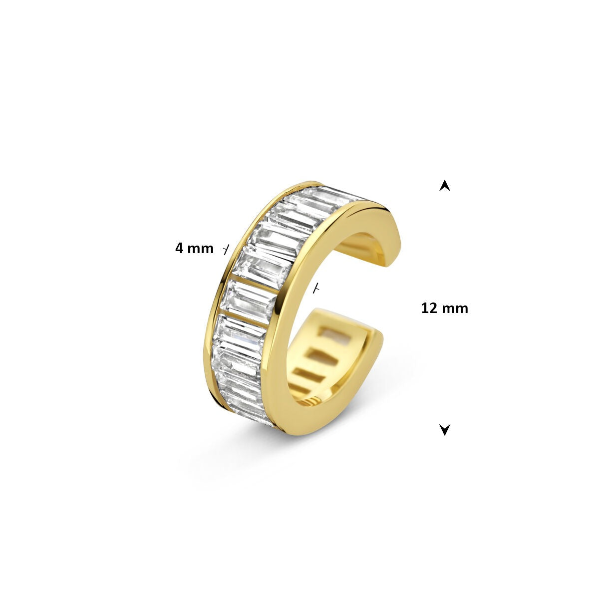 Ear cuff en argent plaqué or avec zircone – finesse étincelante sans trou
