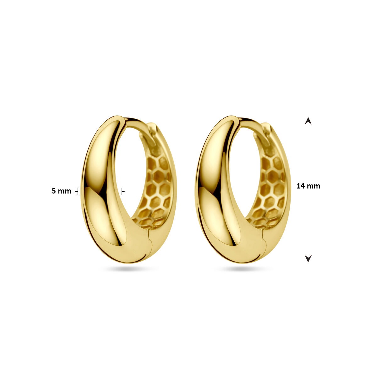 Créoles en or jaune 9k 14 mm