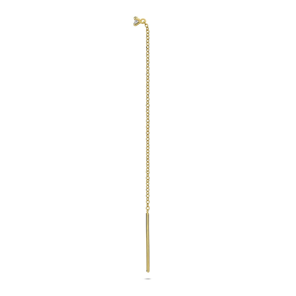 Boucles d'oreilles pendantes en or jaune 14k avec diamant