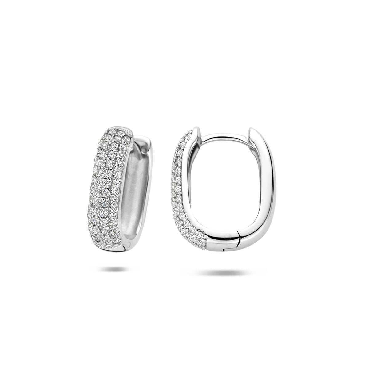 Créoles en argent 925 rhodiées avec zircone