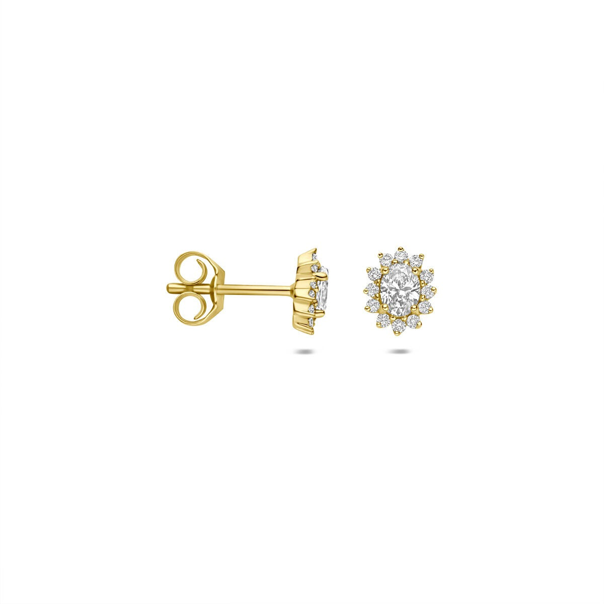 Puces d'oreilles en or jaune 14k avec diamant cultivé en laboratoire 0,43 ct
