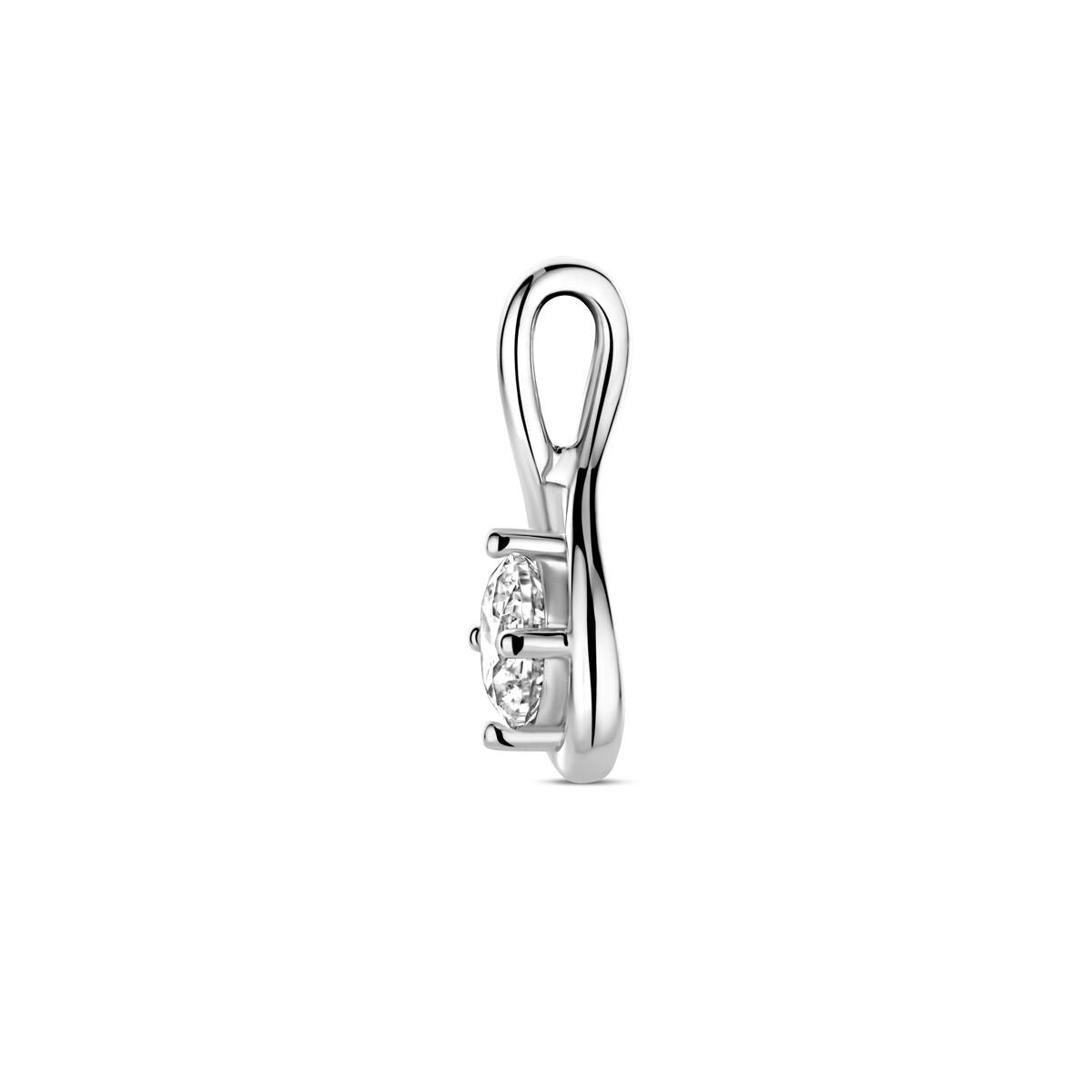 Pendentif en argent rhodié avec zircone taillée en brillant