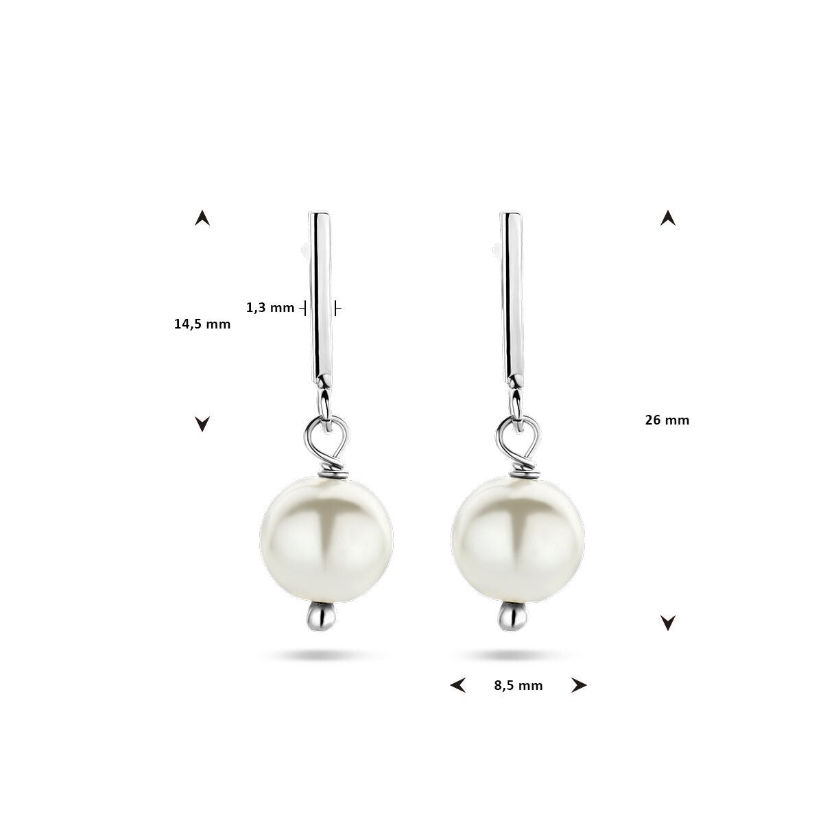 Boucles d'oreilles en argent avec perle d'eau douce