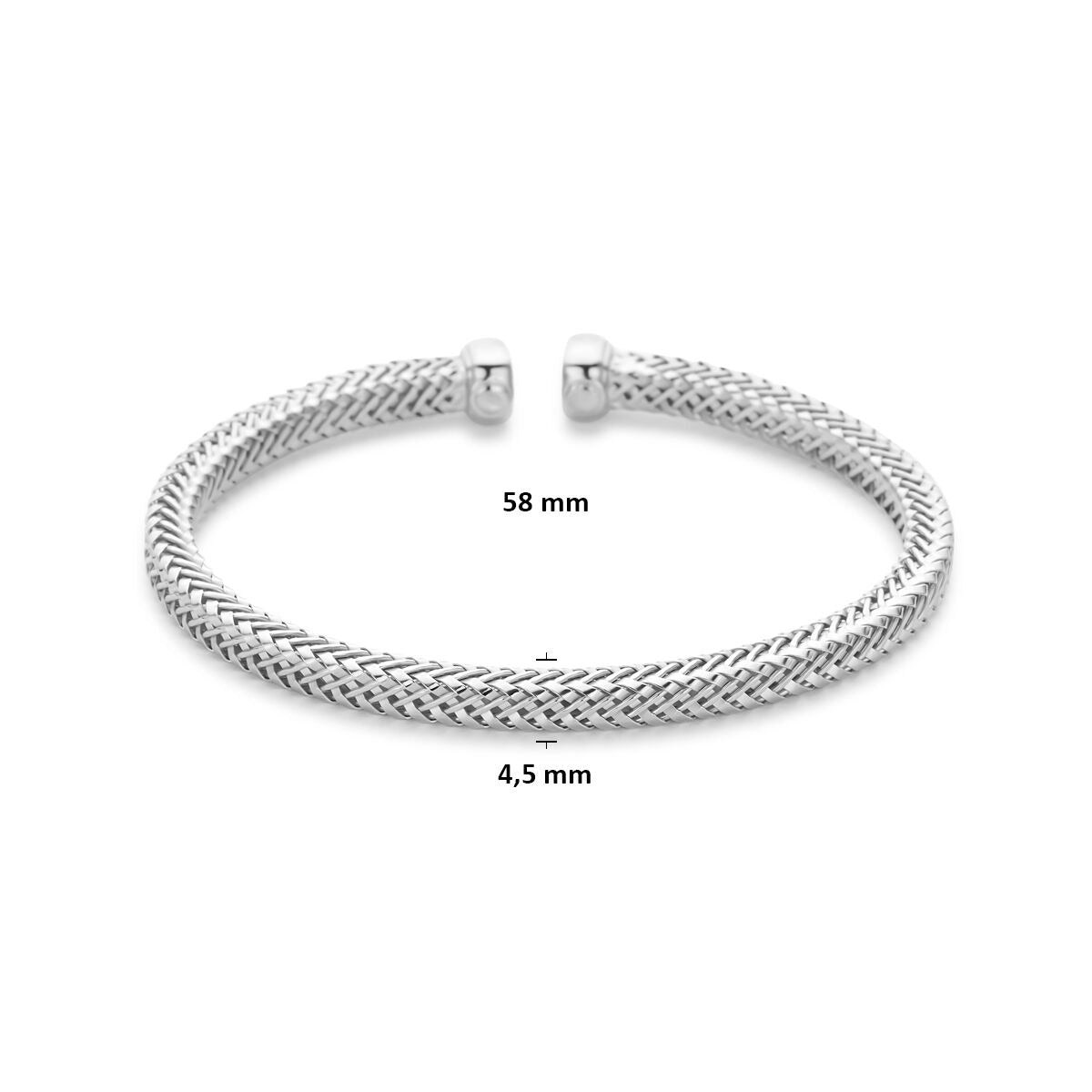 Bracelet en argent 925 rhodié 58 x 4.5 mm