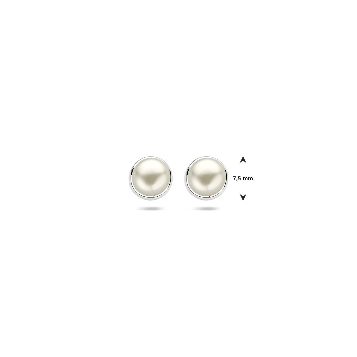 Puces d'oreilles en argent avec perle d'eau douce – rhodié