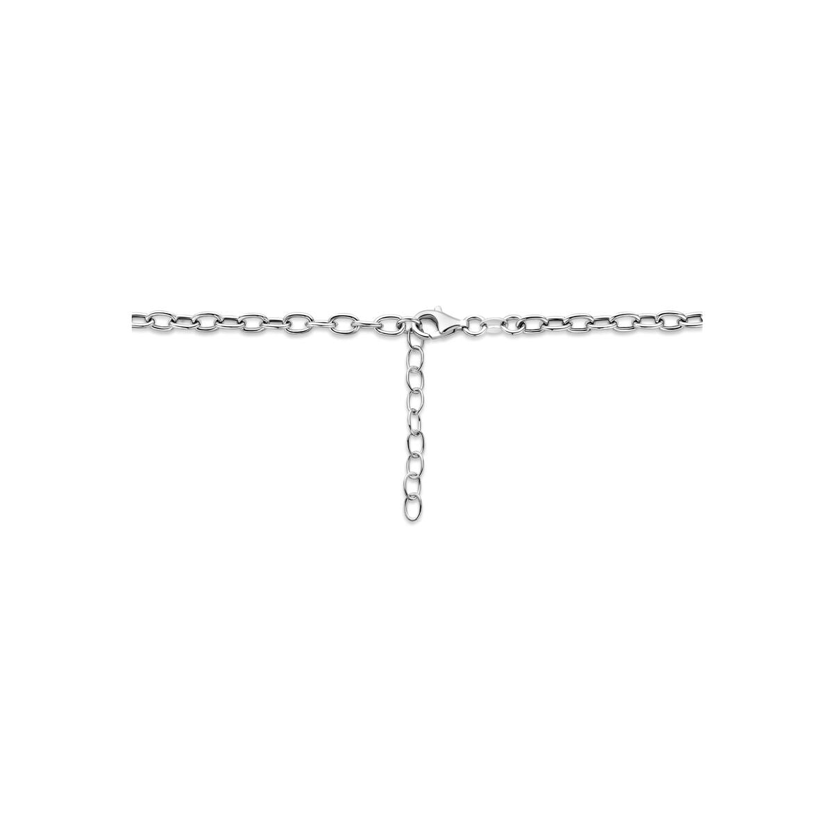 Collier en argent rhodié avec maille en forme de grain de café