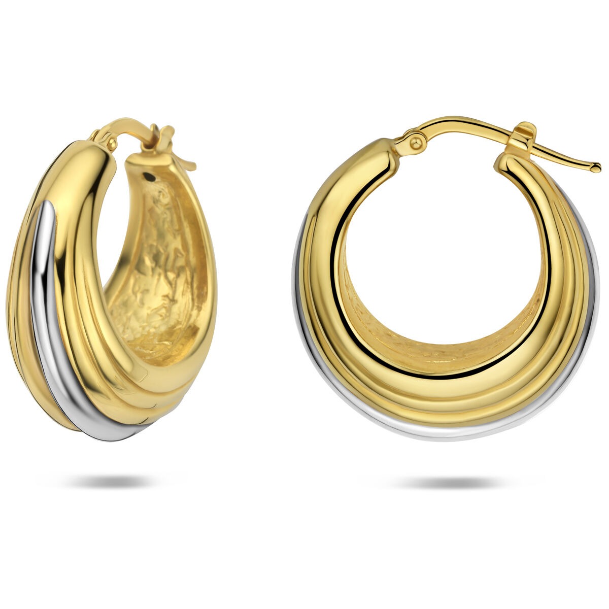Boucles d'oreilles en argent 925 plaqué or 16,5 x 10 mm pour femme