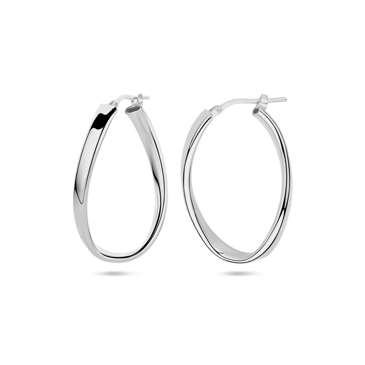 Créoles en argent rhodié torsadées 34 mm