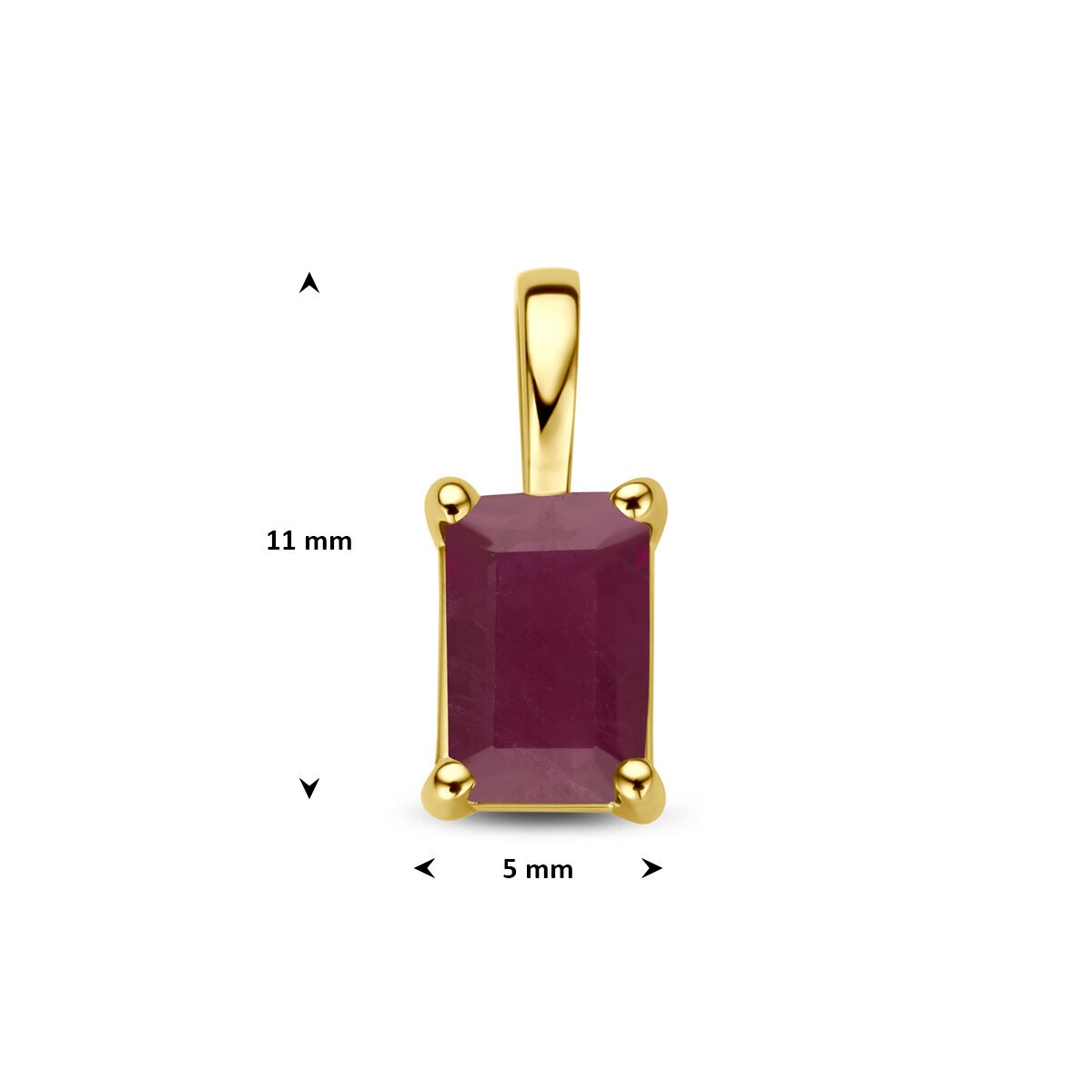 pendentif en or jaune 14k avec rubis