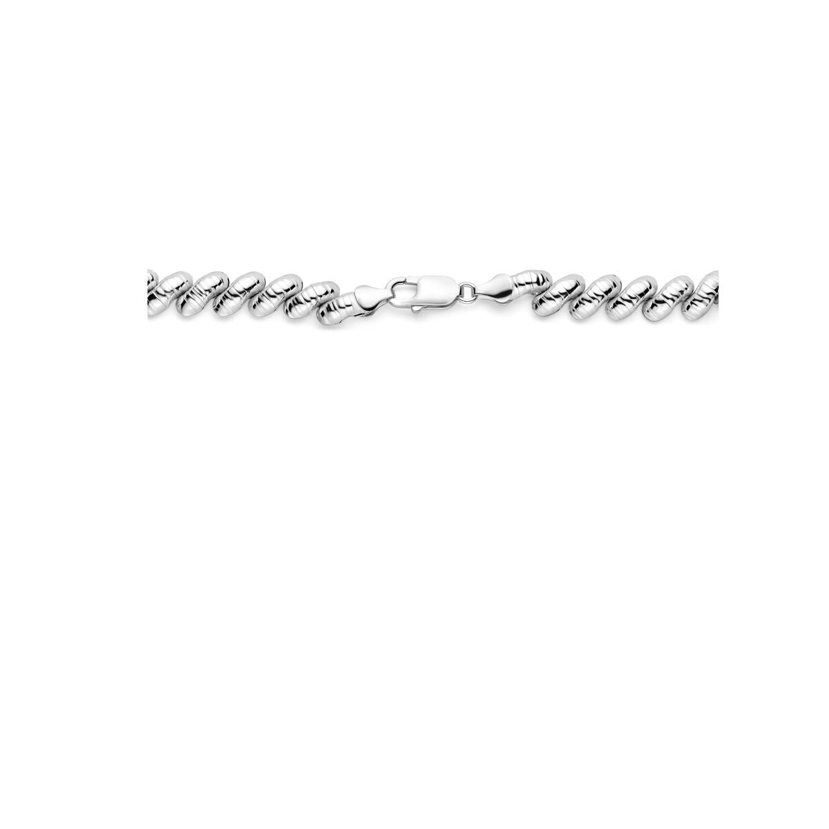 Collier pour femme en argent rhodié 925 avec larges mailles