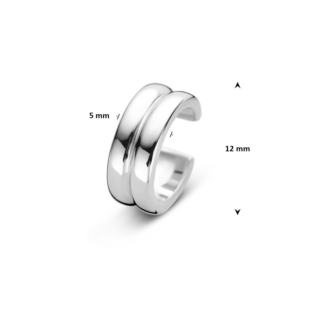 Ear cuff en argent rhodié 925 – moderne et élégante