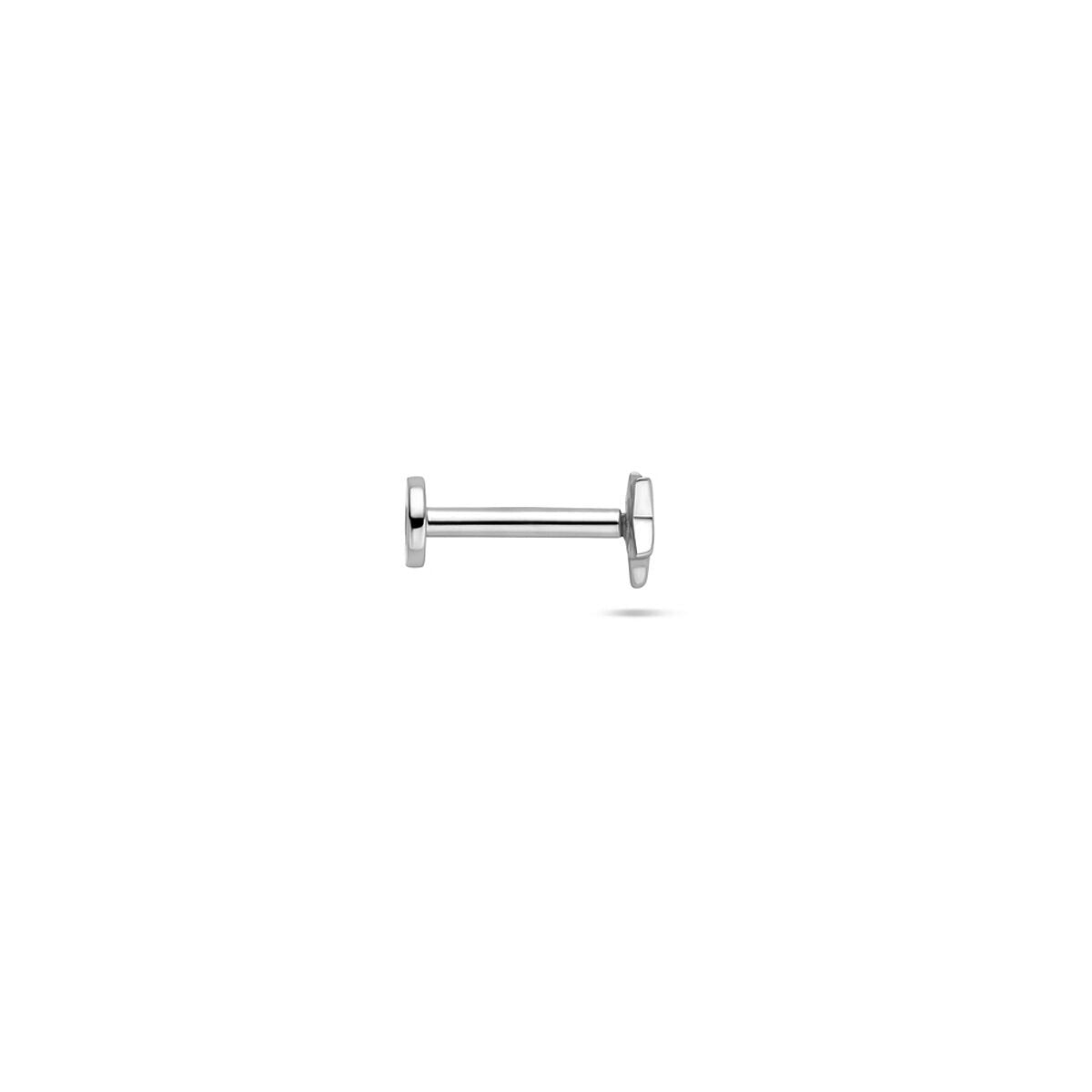 Piercing étoile à dos plat en argent – rhodié argent 925