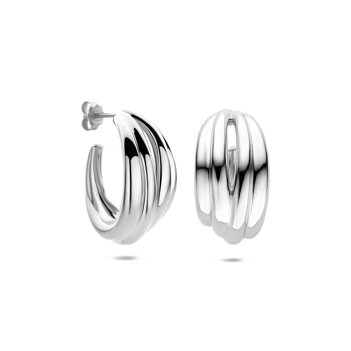 Boucles d'oreilles en argent rhodié pour femme