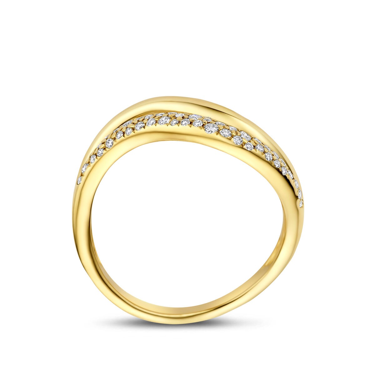 Bague en or jaune 14k avec diamant 0.32ct