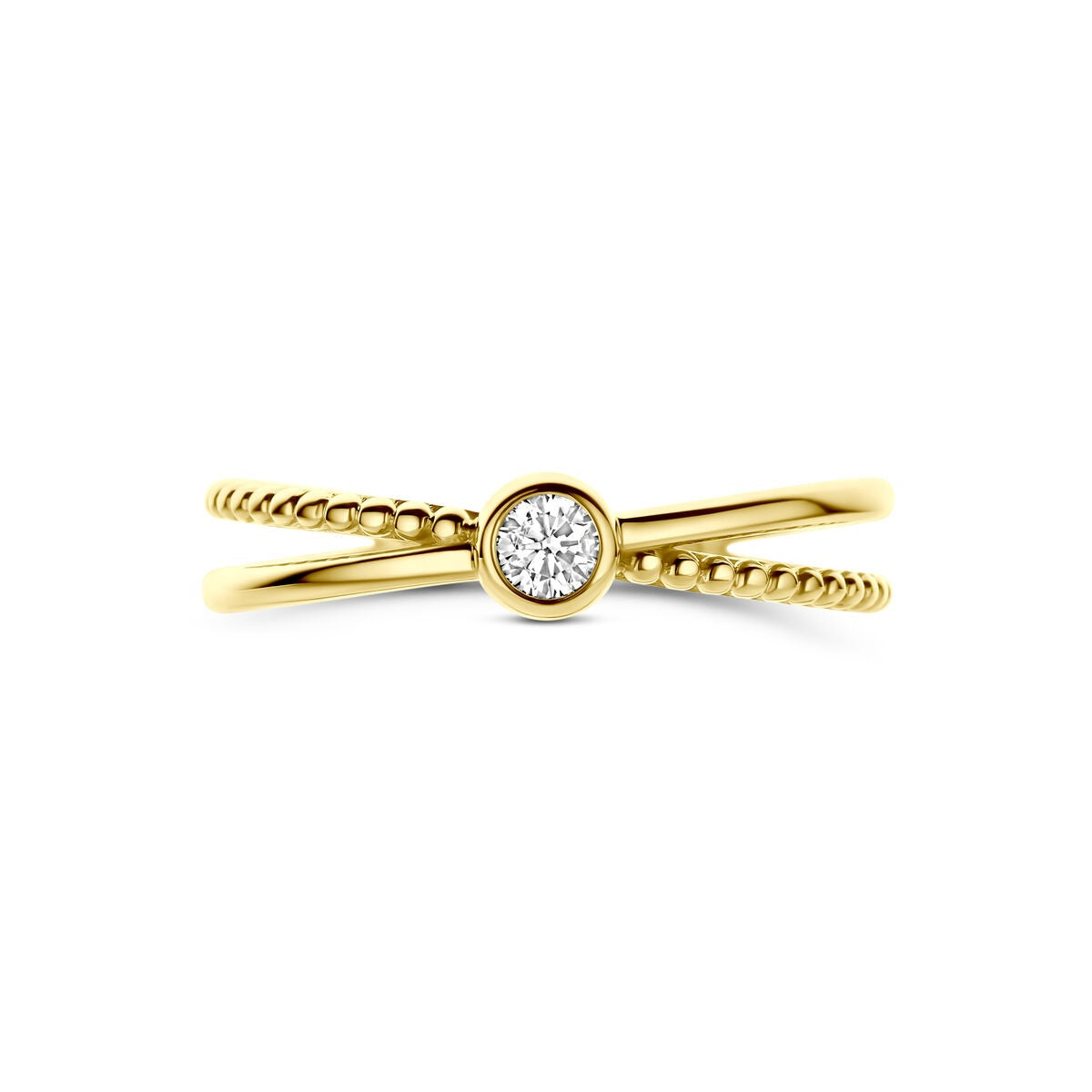 Bague en or jaune 9k avec zircone