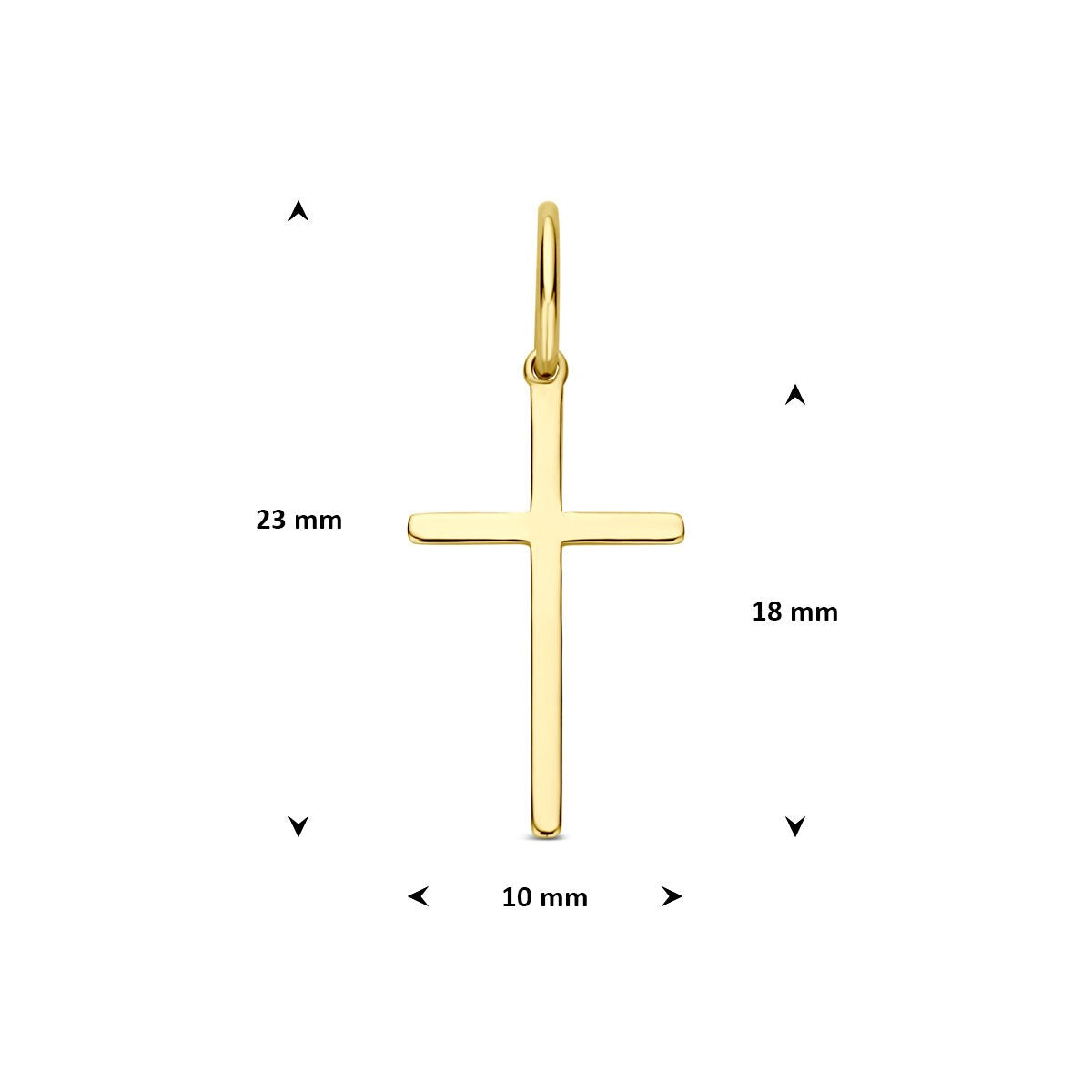 pendentif croix en or jaune 9k
