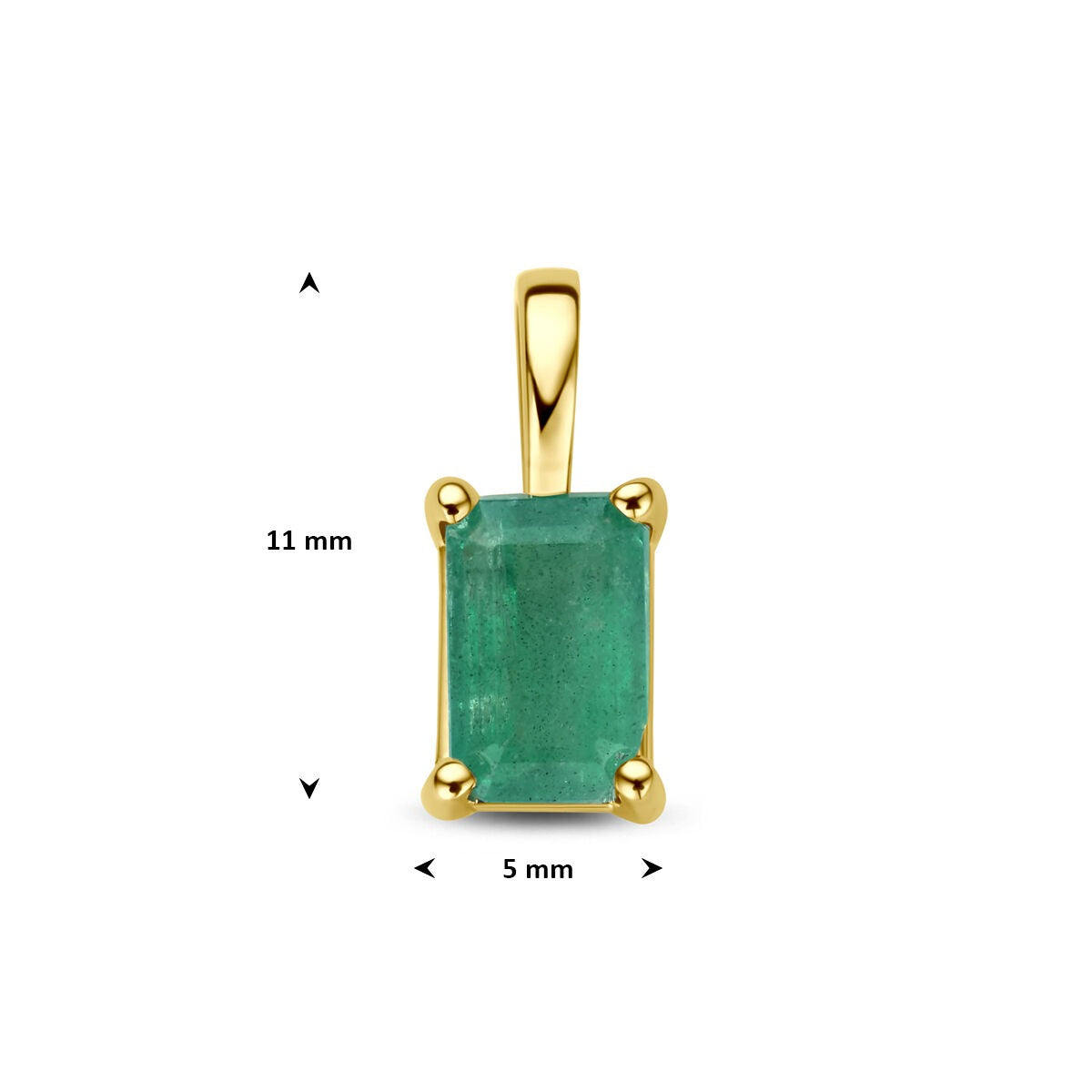 pendentif en or jaune avec émeraude