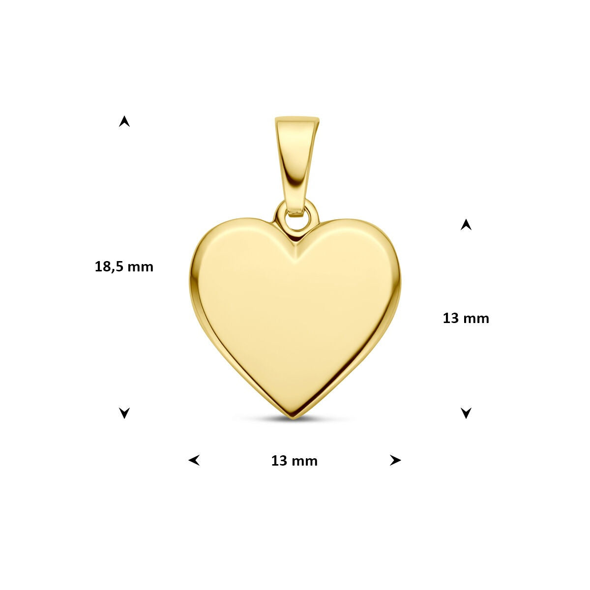 pendentif à graver en or jaune 9k avec cœur