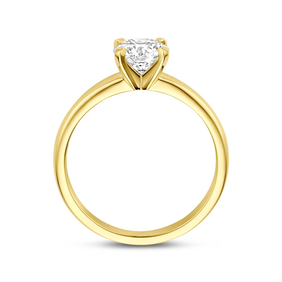 bague en or jaune 14k avec diamant de culture de 1.00ct