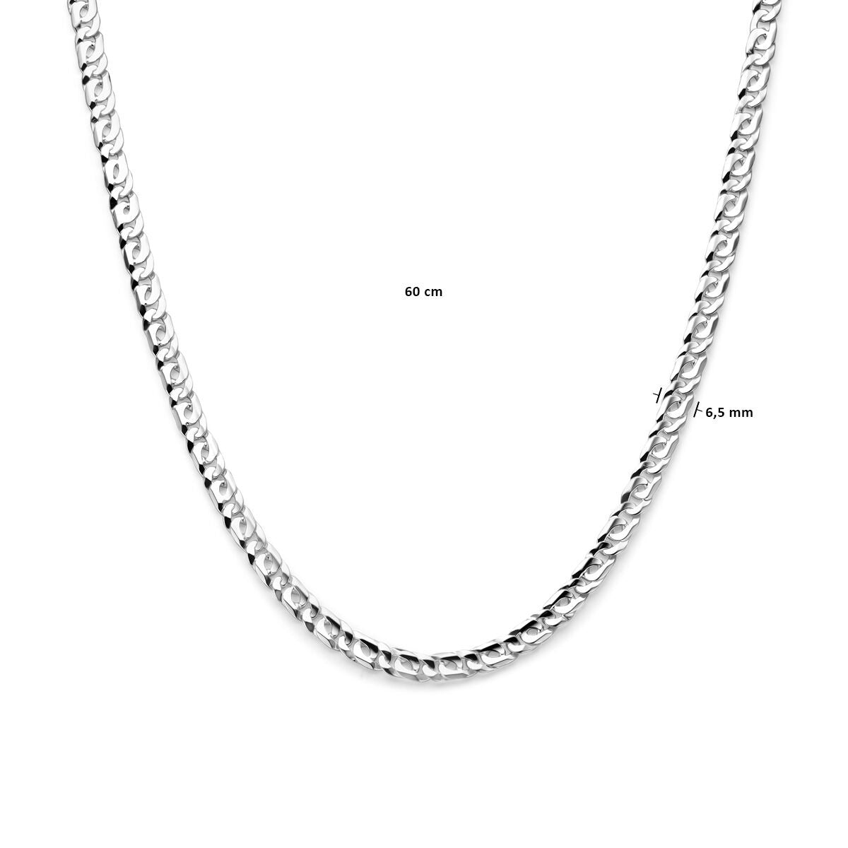Collier en argent pour homme avec mailles d'ancre épaisses et fermoir à mousqueton