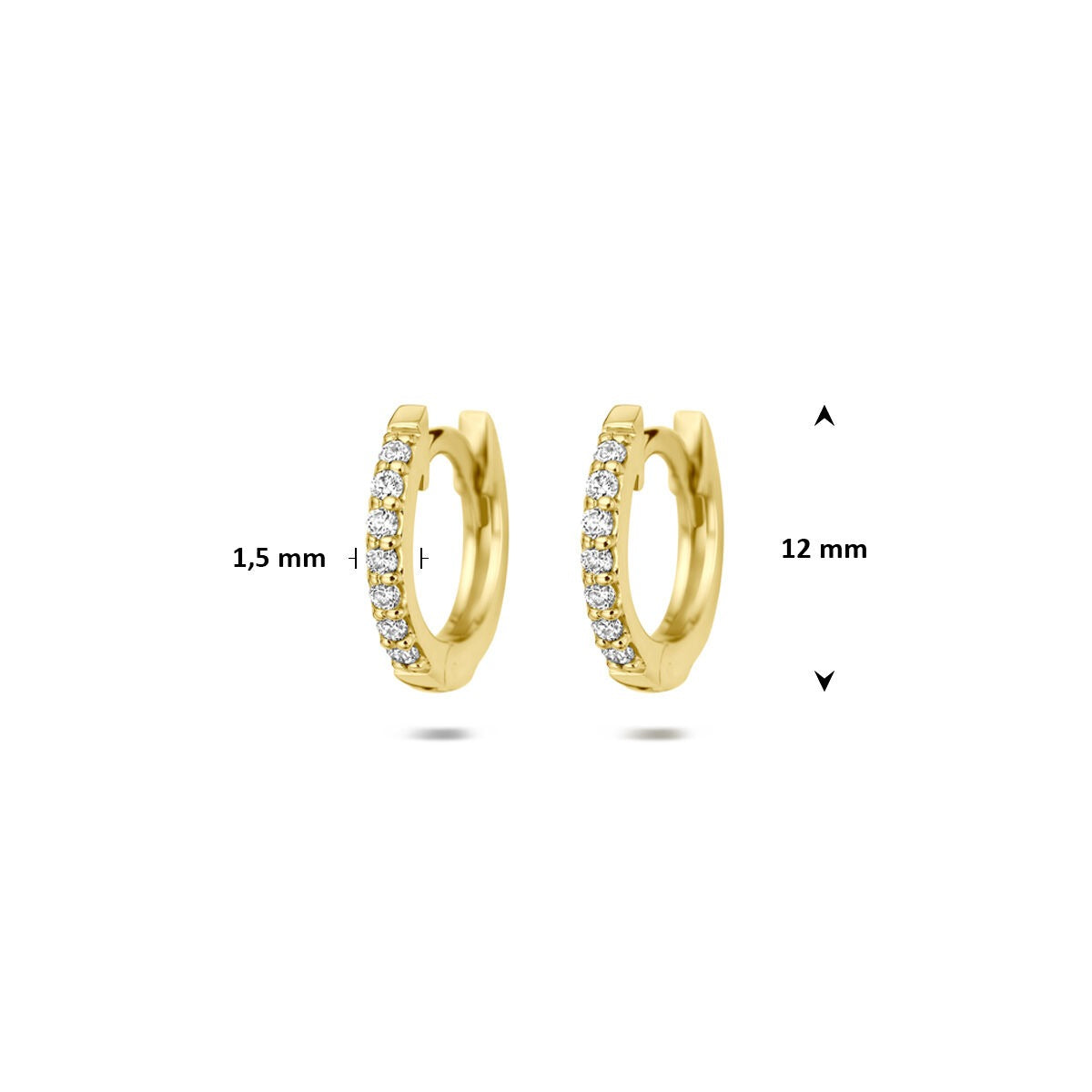 Créoles en or jaune 14k avec diamant lab grown 0,22 ct