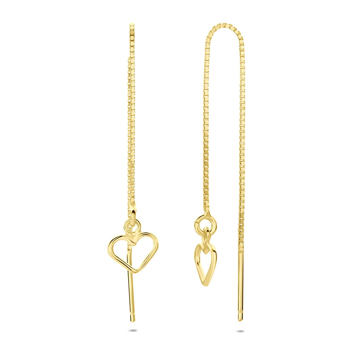 Boucles d'oreilles en argent plaqué or en forme de cœur