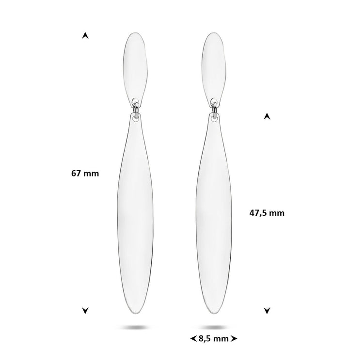 Gerhodineerde 925 zilveren lange oorhangers