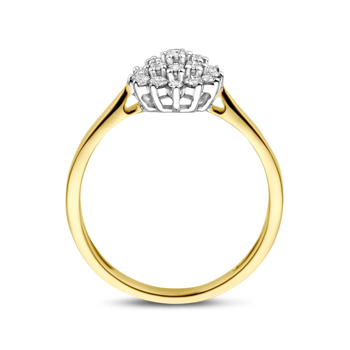 Bague en or jaune et blanc 14k avec diamant lab grown de 0,33 ct