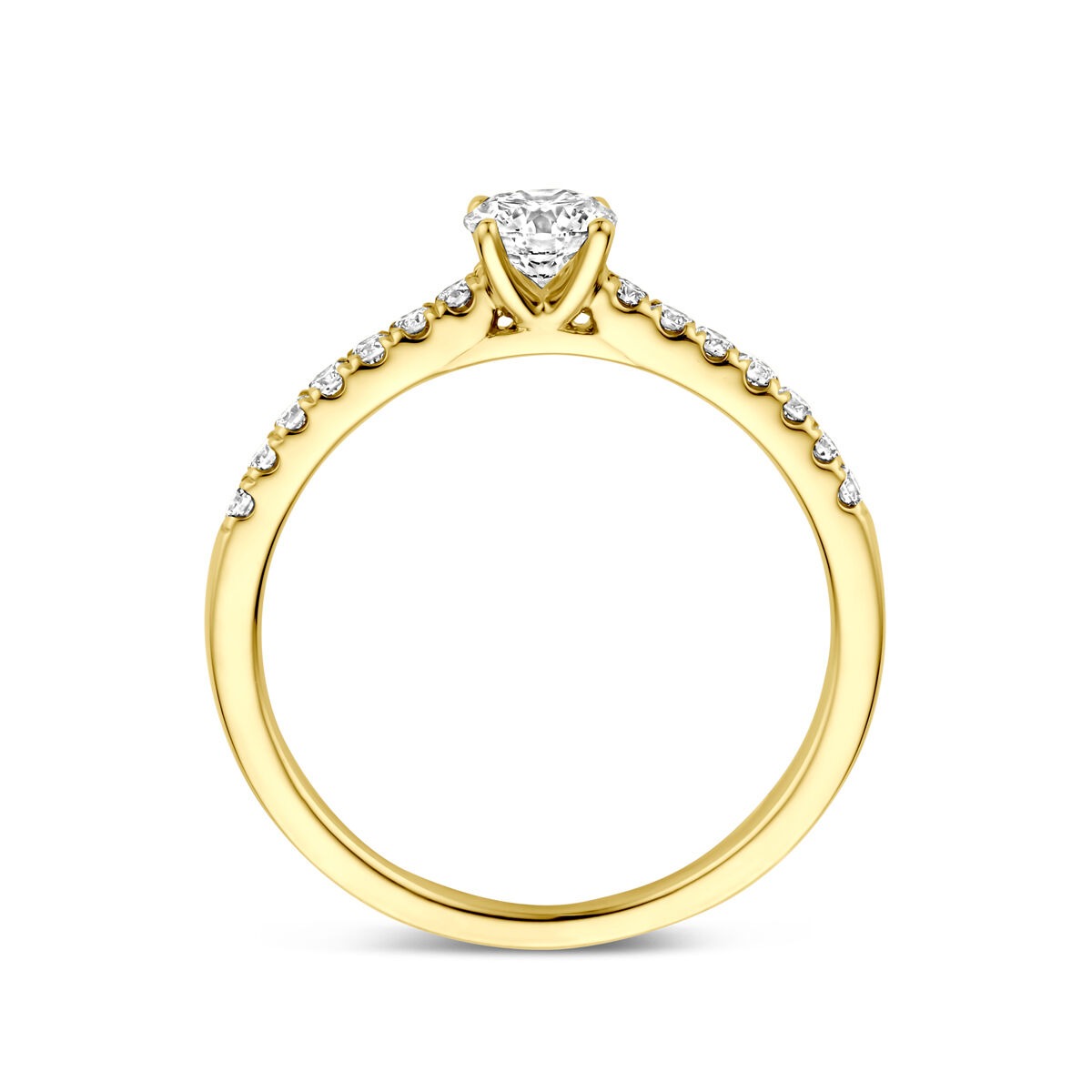 Bague en or 14k avec diamant cultivé en laboratoire – taille brillant