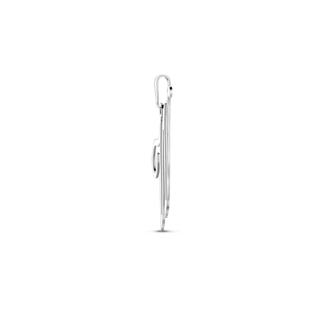 Gerhodineerd Zilveren Hanger in de Vorm van een Letter – 35mm Hoog