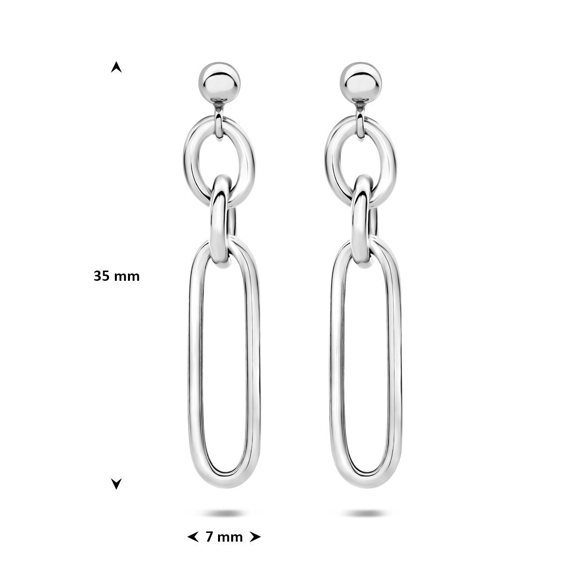 Boucles d'oreilles en argent rhodié