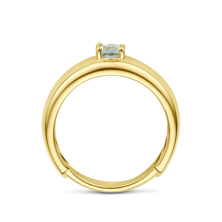 14k geelgouden ring met aquamarijn