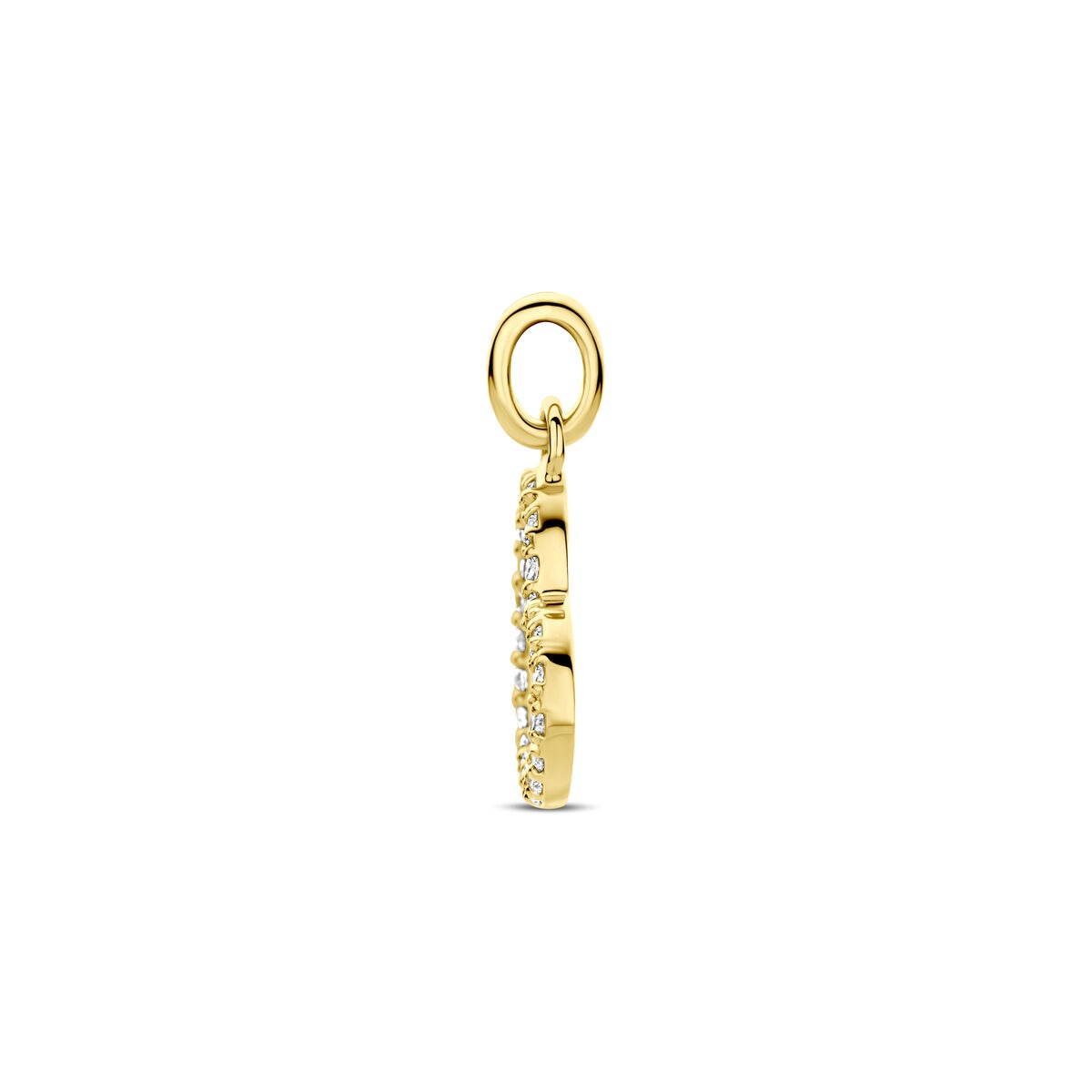 pendentif en or jaune 14k avec diamant cultivé en laboratoire
