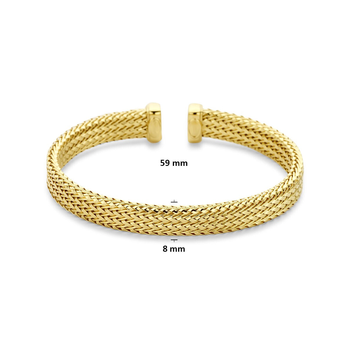 Bracelet en argent 925 plaqué or 59 x 8 mm