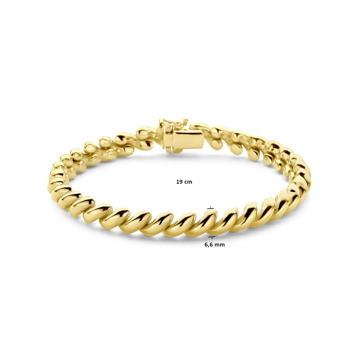 Bracelet en or jaune 14k San Marco avec fermoir à clapet