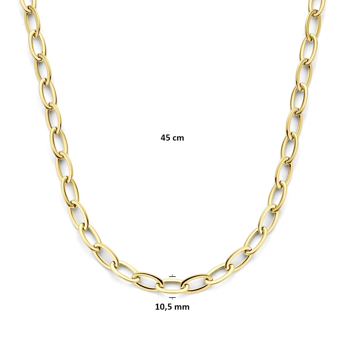 Chaîne ancre en or jaune 14k avec fermoir mousqueton