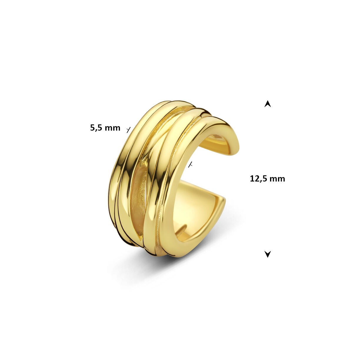 Ear cuff en argent plaqué or – déclaration en or sans piercing
